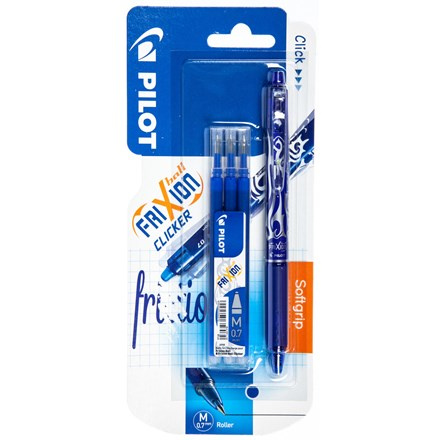 sada Roller FriXion Ball Clicker 0.7 a 3 ks náplne v modrej farbe