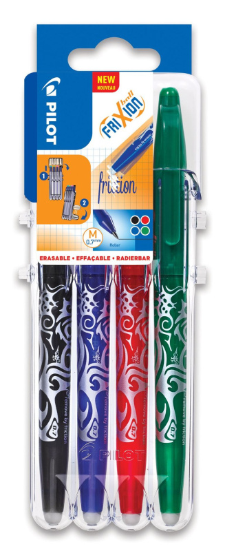 Gelový roller Pilot Set2GO FriXion Ball - sada 4 barev (07), 0,35 mm