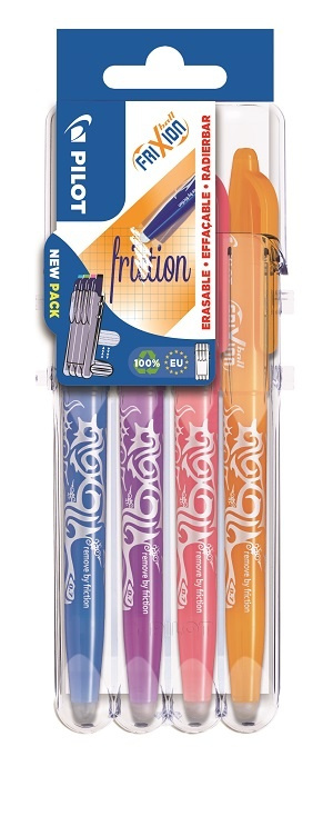 Gelový roller Pilot Set2GO FriXion Ball - sada 4 barev NEW COLORS (07), 0,35 mm