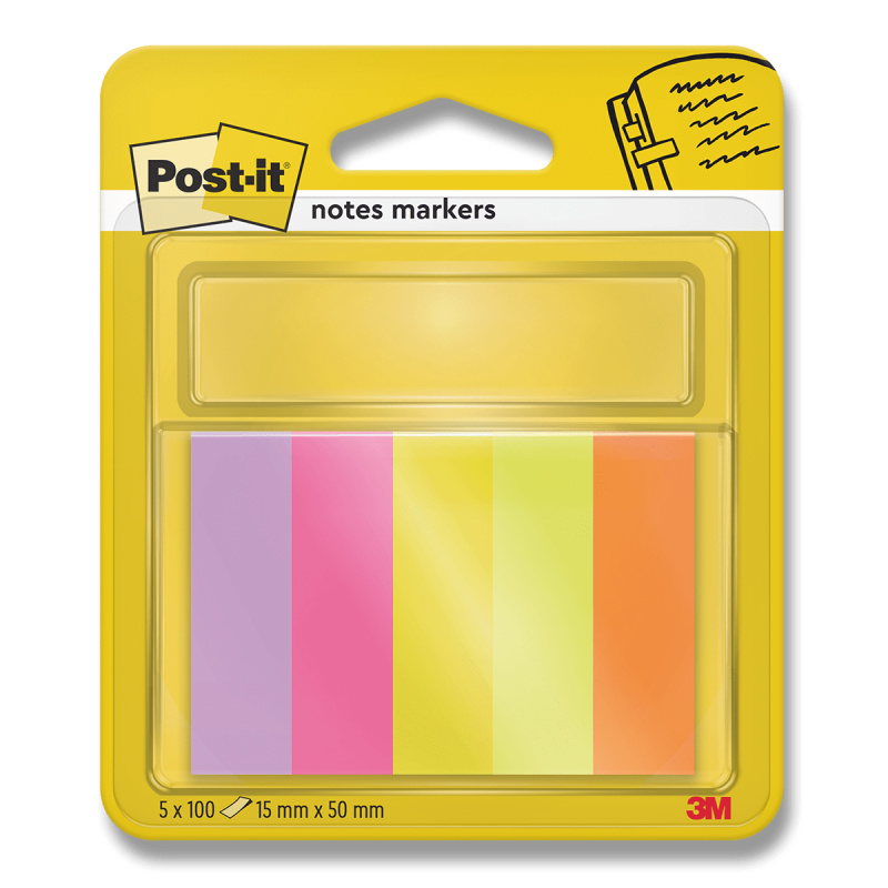Post-it  Značkovací bločky Post-it, 15 x 50 mm, 5 barev