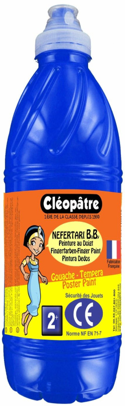 Cleopatre Prstová barva - tempera NEFERTARI BABY 1 Kg ULTRAMARÍNOVÁ MODRÁ