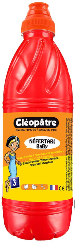 Cleopatre Prstová barva - tempera NEFERTARI BABY 1 Kg KARMÍNOVÁ