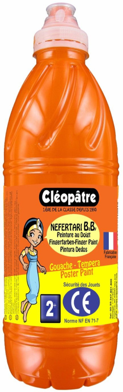 Cleopatre Prstová barva - tempera NEFERTARI BABY 1 Kg ORANŽOVÁ