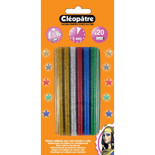 Cleopatre Náplně do tavné pistole 3D - barevné třpytivé 20 ks