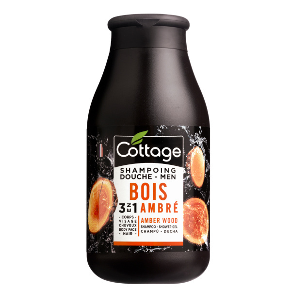 Cottage Shampoo-Shower Gel Men Amber Wood šampon a sprchový gel pro muže 3v1 jantarové dřevo 250 ml