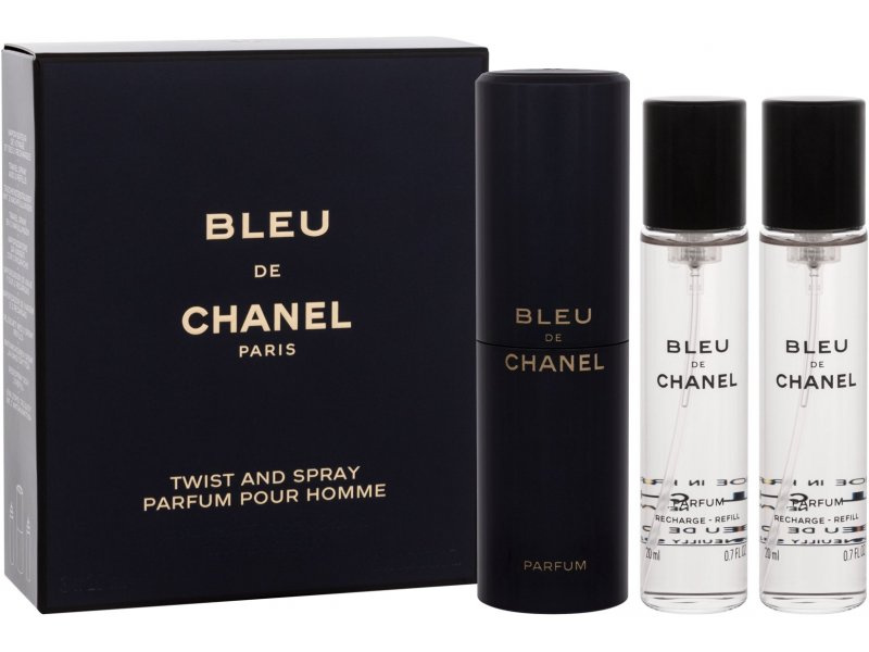 Chanel Bleu de Chanel parfém + náhradní náplň pro muže 3x20 ml