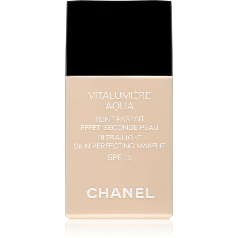 Chanel Vitalumière Aqua ultra lehký make-up pro zářivý vzhled pleti odstín 10 Beige SPF 15  30 ml