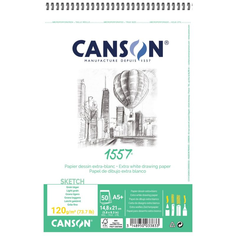 Skicák 1557 na kresbu a skici (120g/m2, 50 listů) A5