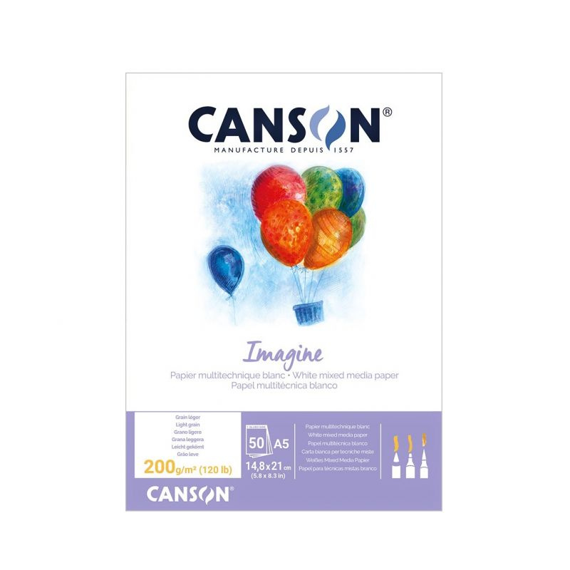 Skicák na mokré techniky Imagine (200g/m2, 50 listů) A5