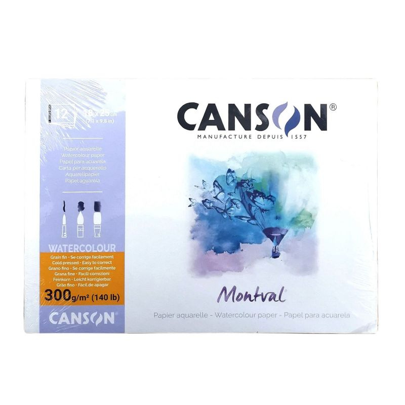 Skicák na akvarel Montval (300g/m2, 12 listů) 18x25 cm