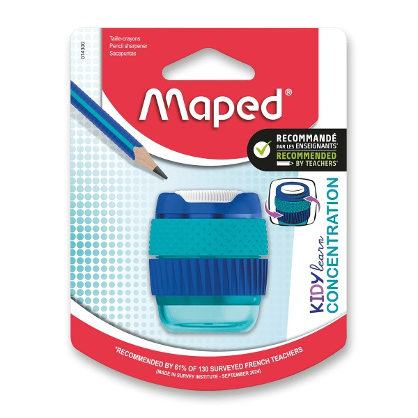 Ořezávátko Maped Kidy Learn Concentration 1 otvor, s odpadní nádobkou, blistr Maped