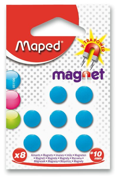 Kulaté magnety Maped - průměr 10 mm 8 ks, mix barev