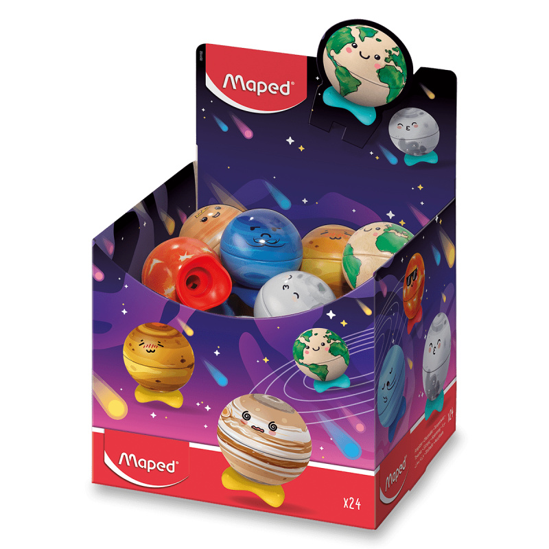 Maped Planet - ořezávátko - 1 otvor, mix motivů