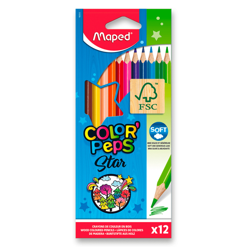 MAPED Pastelky trojboké Color'Peps 12ks