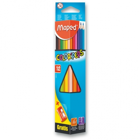 MAPED Pastelky trojboké Color'Peps 12ks s ořezávátkem