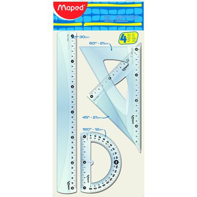 Maped Sada pravítek Start 4dílná sada čiré 242830