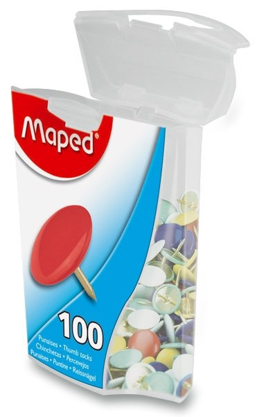 Připínáčky Maped barevné 100 ks, blistr
