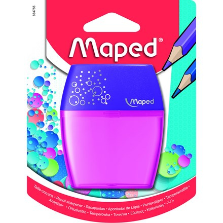 Ořezávátko Maped Shaker - s odpadní nádobkou 2 otvory, mix barev