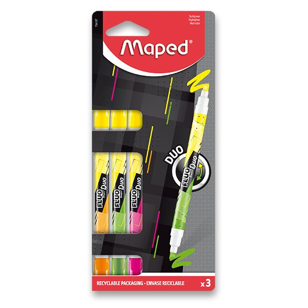 Zvýrazňovač Maped Fluo Peps Duo Neon sada, 3 ks Maped