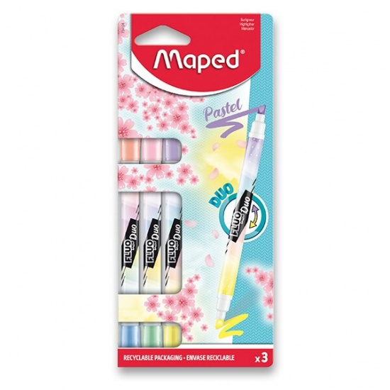 Maped Fluo Peps Duo Pastel sada 3 ks 34128