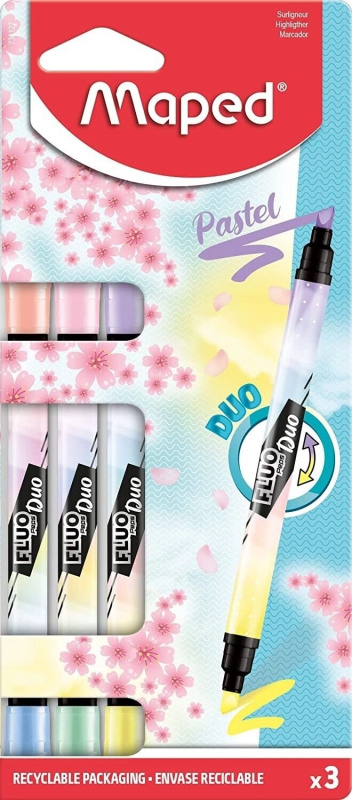 Maped Fluo Peps Duo Pastel sada 3 ks 34128