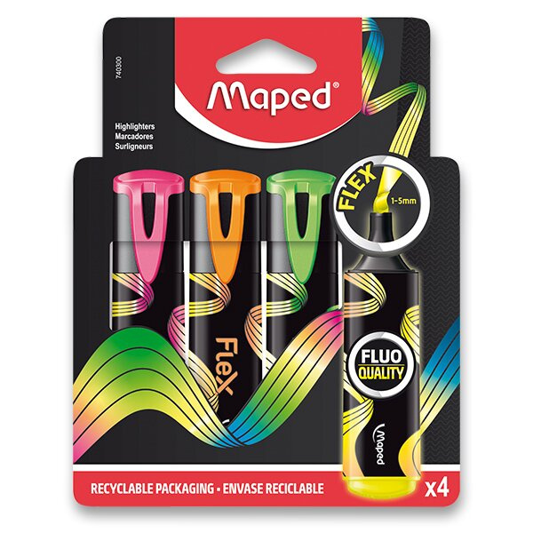Zvýrazňovač Maped Fluo Peps Flex sada 4 barev Maped