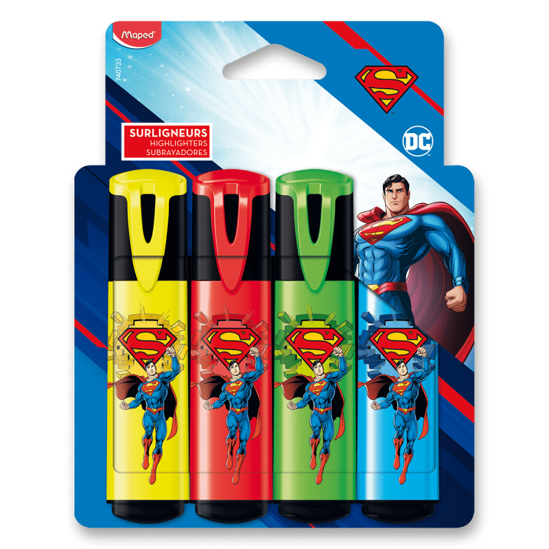 Zvýrazňovač Maped Superman - 4 ks