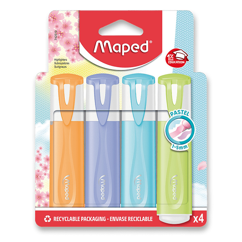 Zvýrazňovač Maped Fluo Peps Pastel sada 4 barev Maped