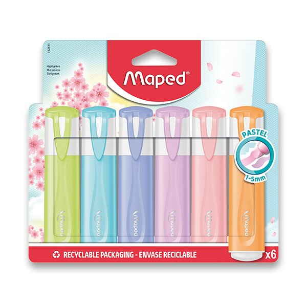 Zvýrazňovač Maped Fluo Peps Pastel sada 6 barev Maped