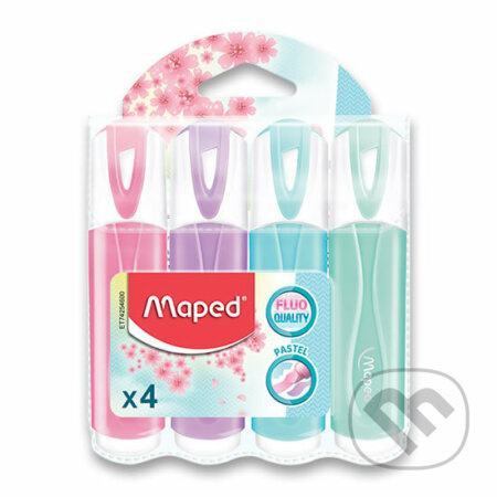 Pastelové zvýrazňovače Maped Fluo Peps - sada 4 ks