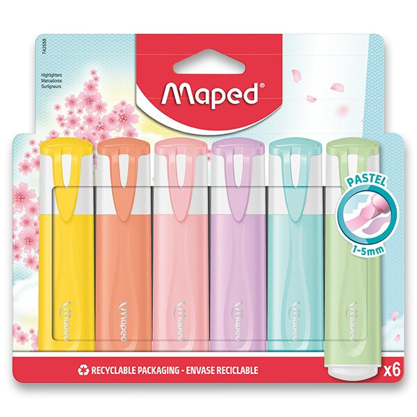 Zvýrazňovač Fluo Peps Classic Pastel souprava 6 ks Maped