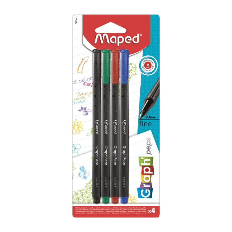 Liner Maped Graph'Peps sada 4 základních barev Maped