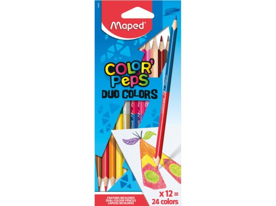 MAPED Pastelky trojboké DUO Color'Peps 12ks