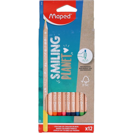 Pastelky Maped Smiling Planet 12 barev Maped