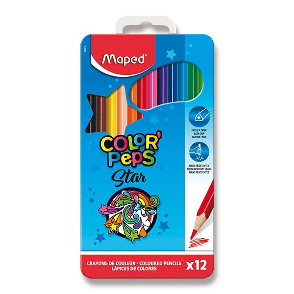 Pastelky Maped Color Peps Metal Box - 12 barev Maped