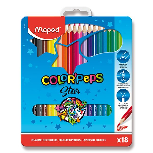 Pastelky Color Peps Metal Box 18 barev Maped