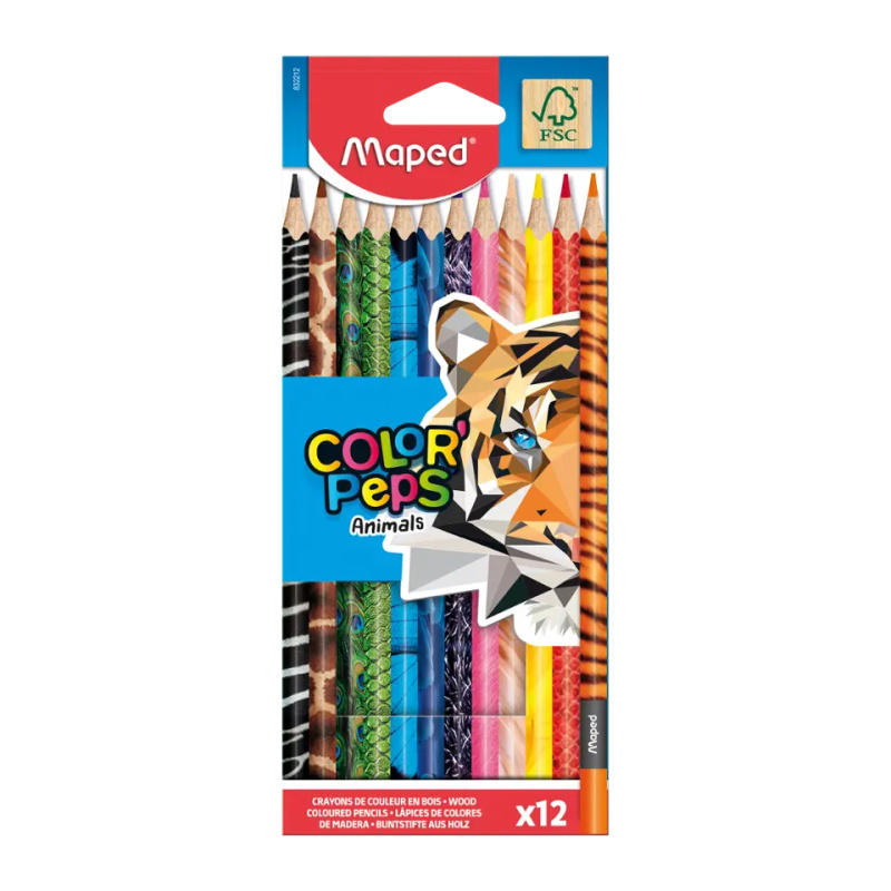 MAPED Pastelky trojboké Color'Peps Animals 12ks