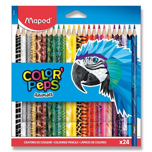 MAPED Pastelky trojboké Color'Peps Animals 24ks