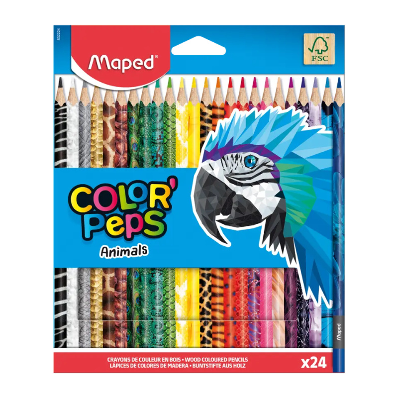MAPED Pastelky trojboké Color'Peps Animals 24ks