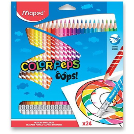 MAPED Pastelky trojboké Color'Peps Oops s pryží 24ks