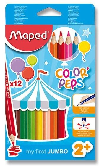 MAPED Pastelky trojboké Jumbo Color'Peps 12ks