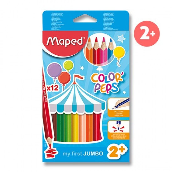 MAPED Pastelky trojboké Jumbo Color'Peps 12ks
