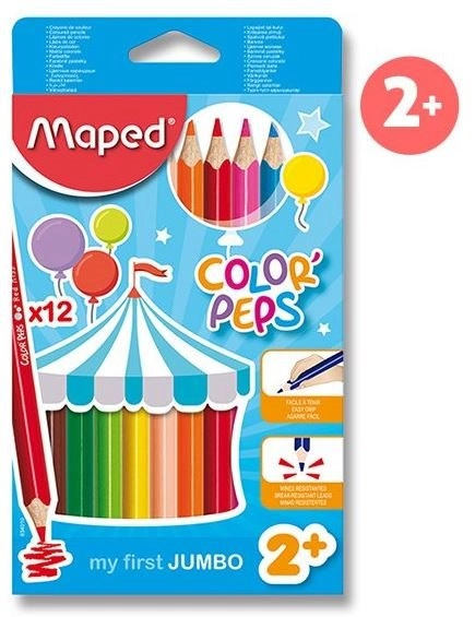 MAPED Pastelky trojboké Jumbo Color'Peps 12ks
