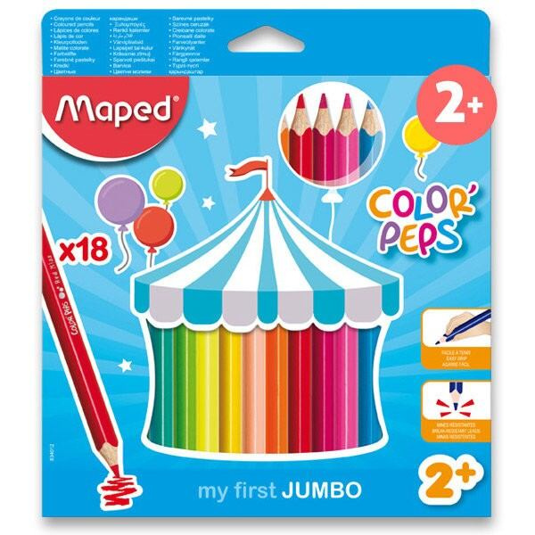 MAPED Pastelky trojboké Jumbo Color'Peps 18ks
