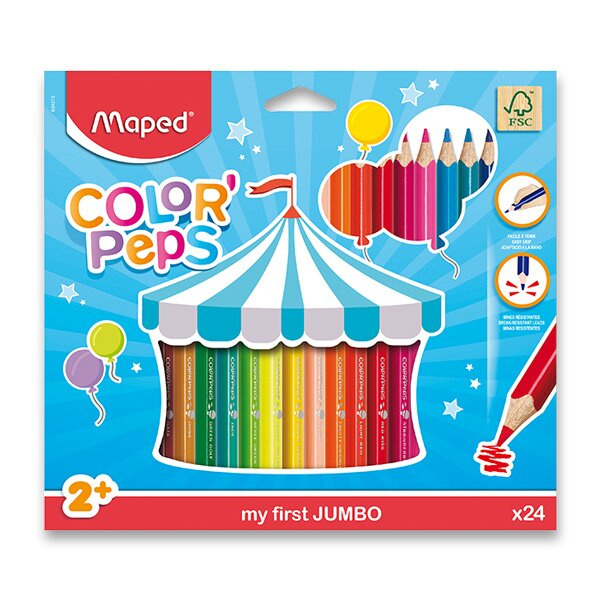 Pastelky Color Peps Jumbo 24 barev Maped