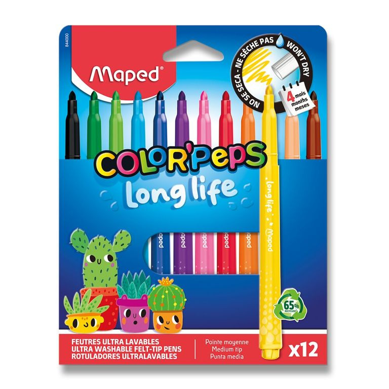 Maped Long Life 2.0 - dětské fixy - 12 barev