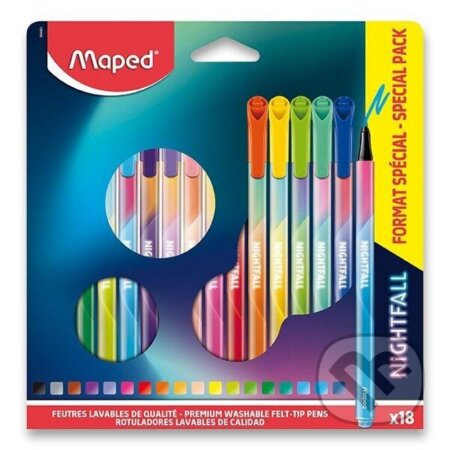 Dětské Fixy Maped Color`Peps Deco Nightfall - 18 barev Maped