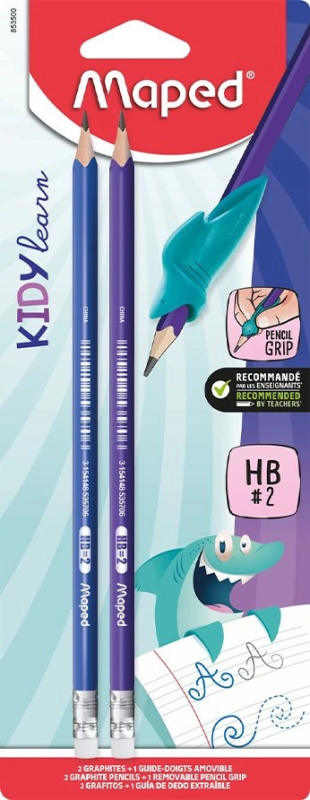 Grafitová tužka Maped Kidy Learn Finger Guide 2 ks, tvrdost HB Maped