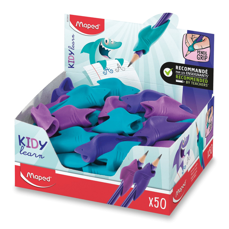 Nástavec na tužku Finger Guide Maped Kidy Learn Grip shark, mix barev Maped