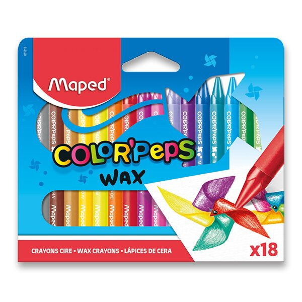 MAPED Trojhranné voskové pastelky Wax 18ks